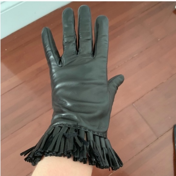 kate spade black leather gloves nwot - Picture 2 of 3